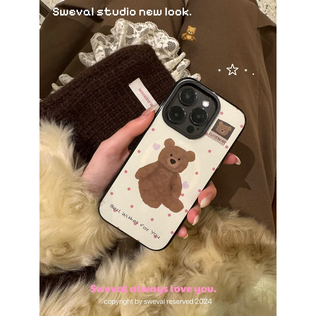 新款韩国ins风玻璃手机壳适用苹果17pro小米15/14/13荣耀小米华为