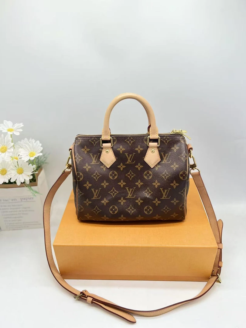 99新 LouisVuitton/路易威登 97新/speedy25老花肩带款（LV妞妞）