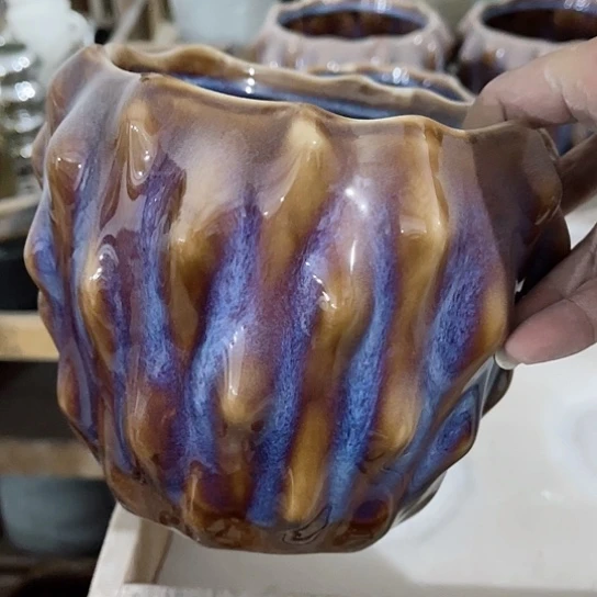 多肉绿植陶瓷花盆，有孔