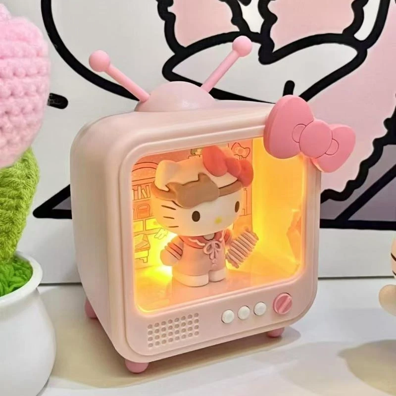 电视机发光摆件卡通小夜灯kitty猫生日礼物送女生高颜值yw