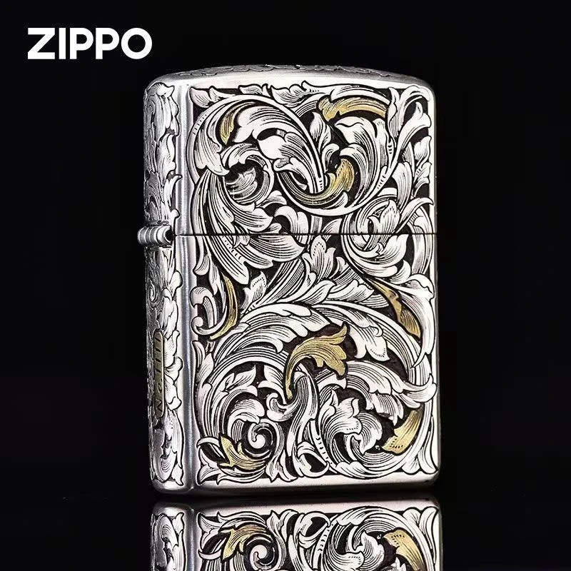 ZIPPO打火机盔甲双色大叶唐草官方原装正品煤油七夕节送男友礼物
