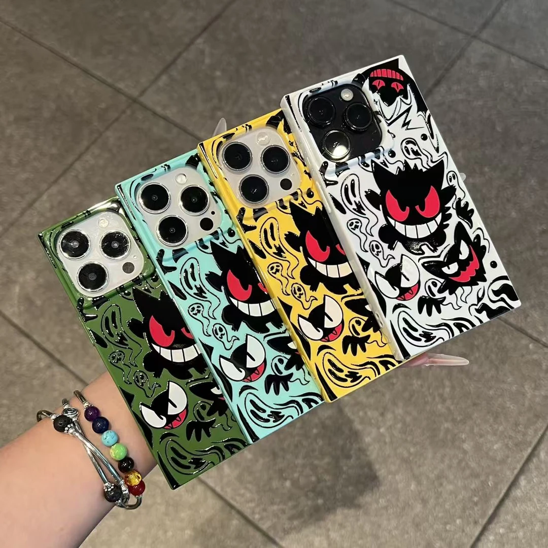 GGBond涂鸦幽灵耿鬼适用苹果17/16promax方块13手机壳iPhone15/14