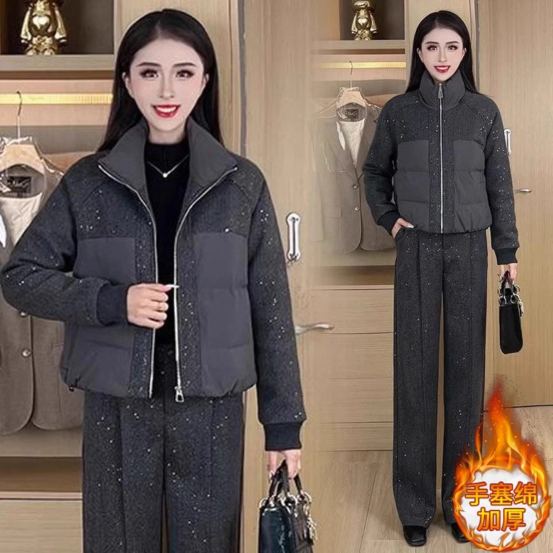 高级感时尚加厚棉服外套女士2025年冬装韩版新款气质百搭立领棉衣