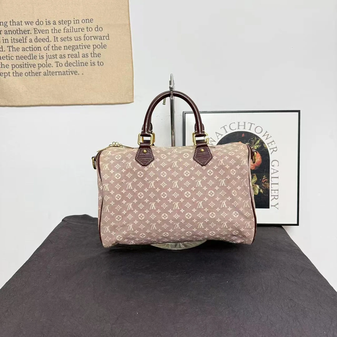 95新 LouisVuitton/路易威登 lv 丹宁speedy30波士顿肩带款斜挎包
