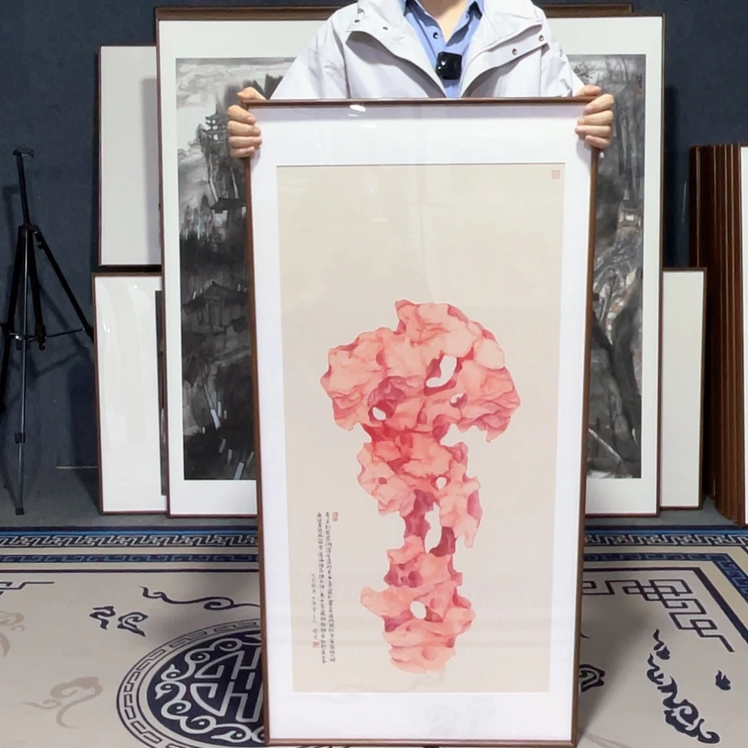 国画手绘画作品带框60/120