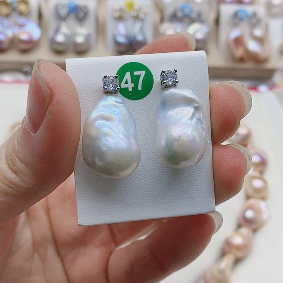 【闪购商品】淡水珍珠耳饰银S925镶嵌