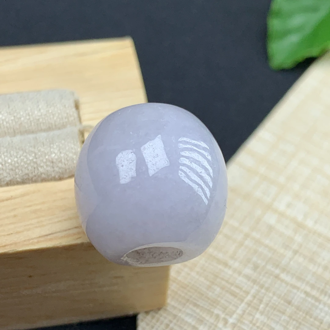 单珠约卡宽14.4转运珠缅甸纯天然翡翠A货路路通吊坠淡色单珠配珠