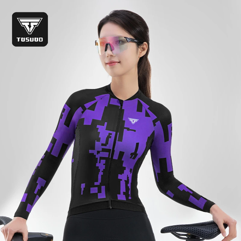 塔斯队长骑行服女款春夏户外新款运动舒适透气公路自行车上衣长袖