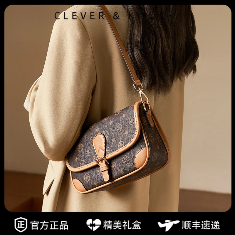 CleverKnock腋下包2025新款包包质感印花单肩包大容量通勤百搭斜