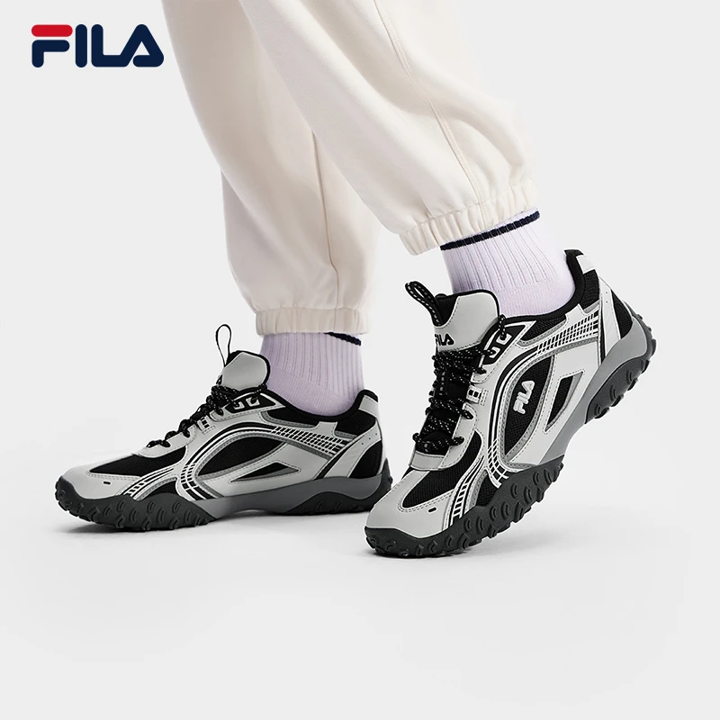 韩素希同款斐乐女鞋芭蕾风老爹鞋运动鞋2024德训鞋卵石鞋银色