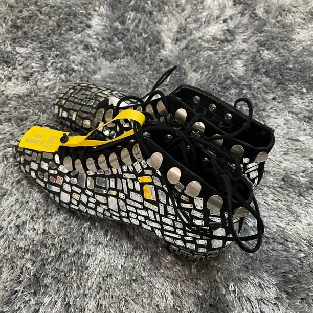 95新 DIOR/迪奥 金属亮片粗跟短靴 38/4031