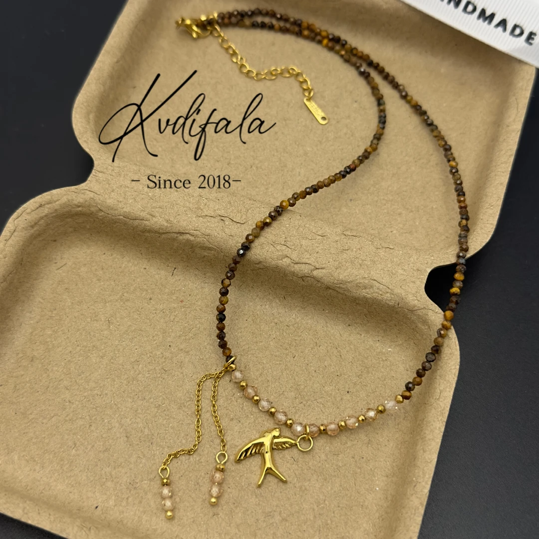 钛钢项链 2047手工气质轻奢时尚百搭小众简约精致锁骨链饰品金色