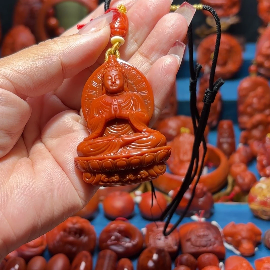 未镶嵌雕刻南红玛瑙༊****