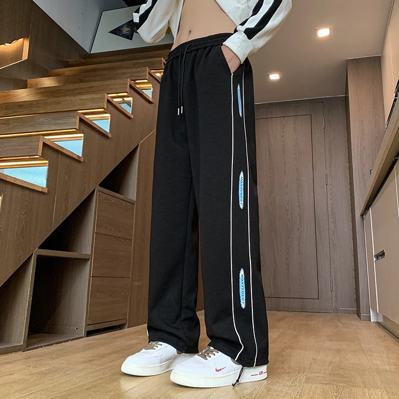 秋季新款青少年男士休闲裤韩版潮流时尚百搭宽松直筒学生卫裤长裤