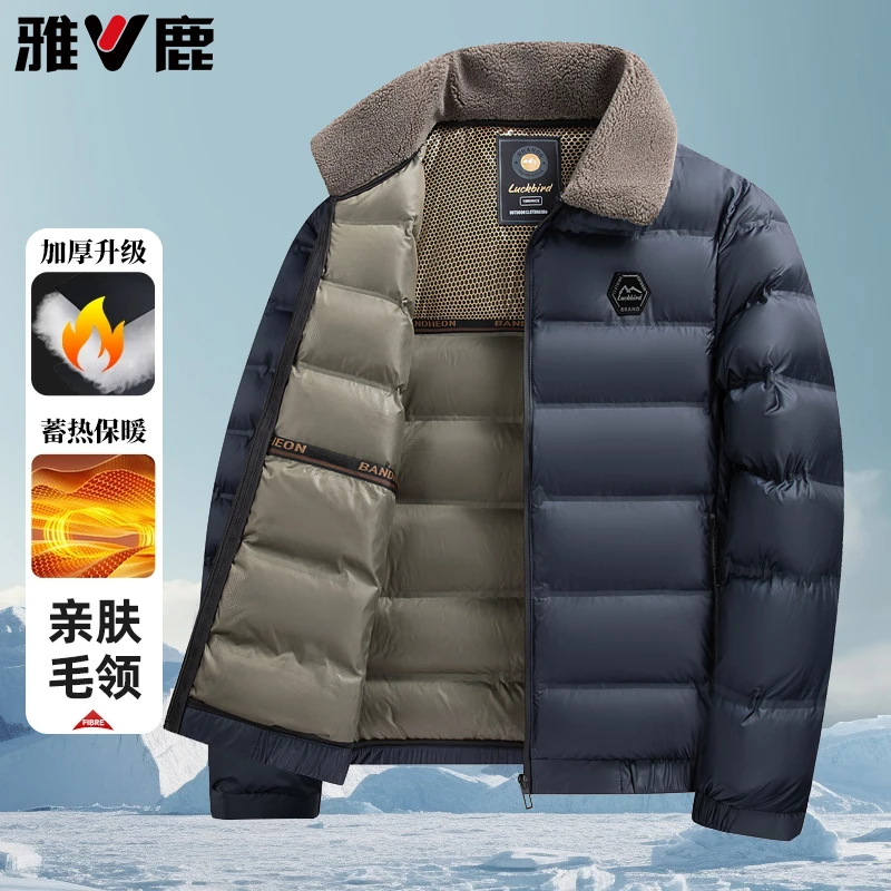 【雅鹿】新款冬装男士中青年加棉加厚棉夹克保暖轻薄外套2851