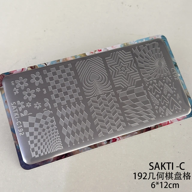 【50号车长条板】美甲印花板新款格子板新品