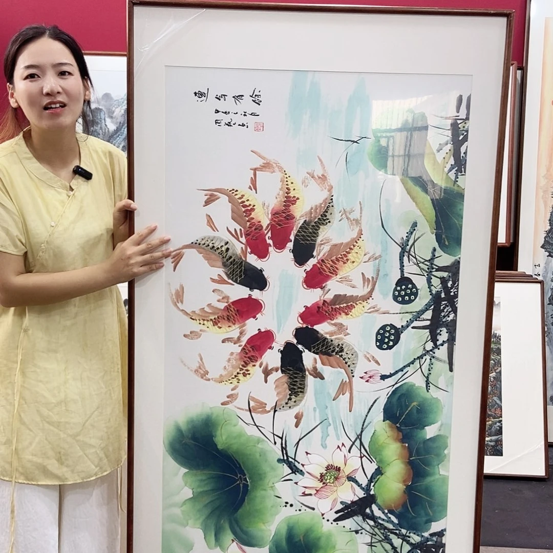 国画带框绘画160/80尺寸