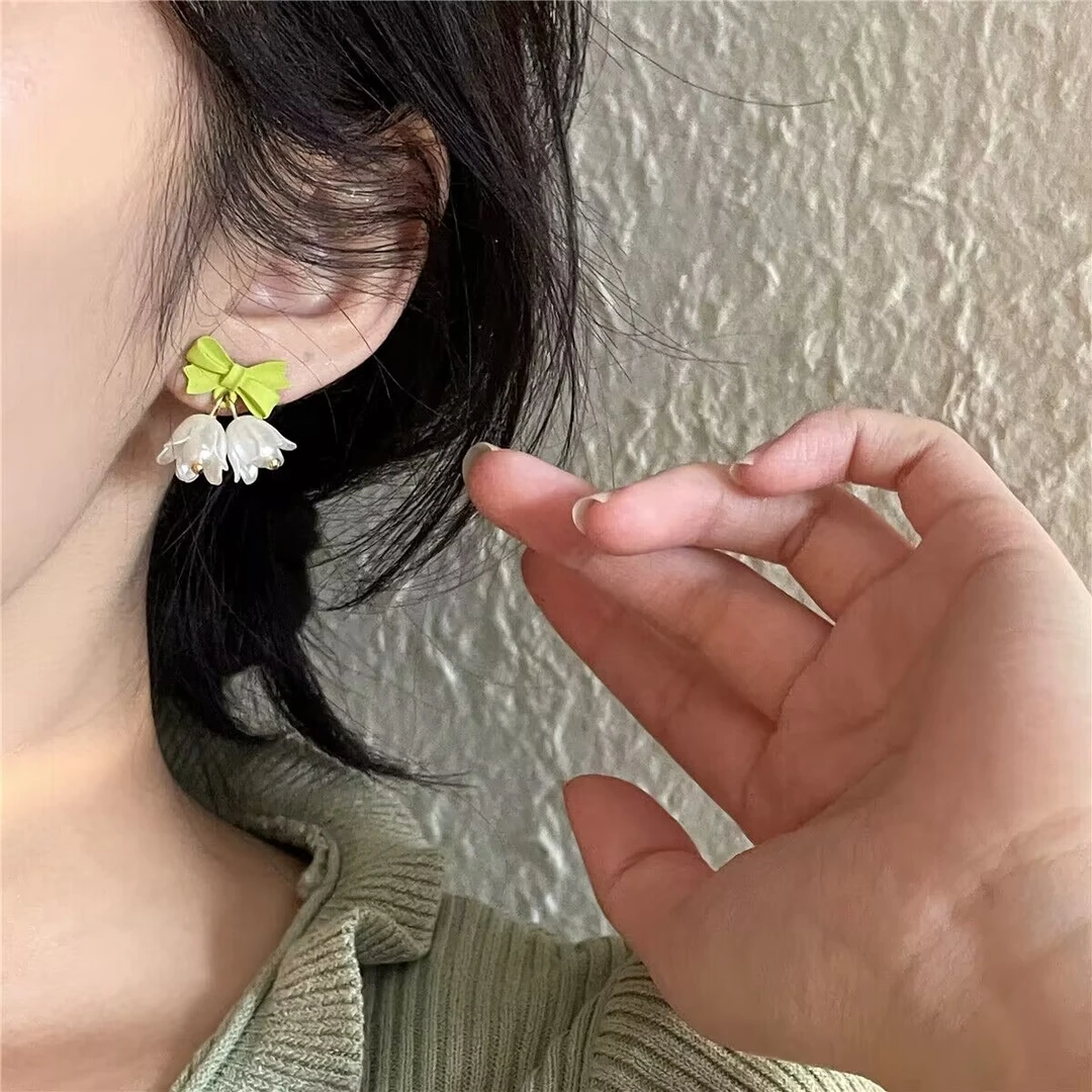 铜合金耳饰 适合春季的耳环森系清新超仙耳饰耳钉甜美N0232