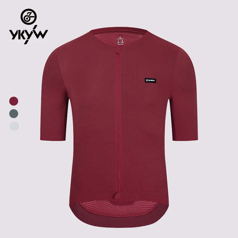 YKYWBIKE短袖骑行服男夏季自行车山地公路车单车低领上衣