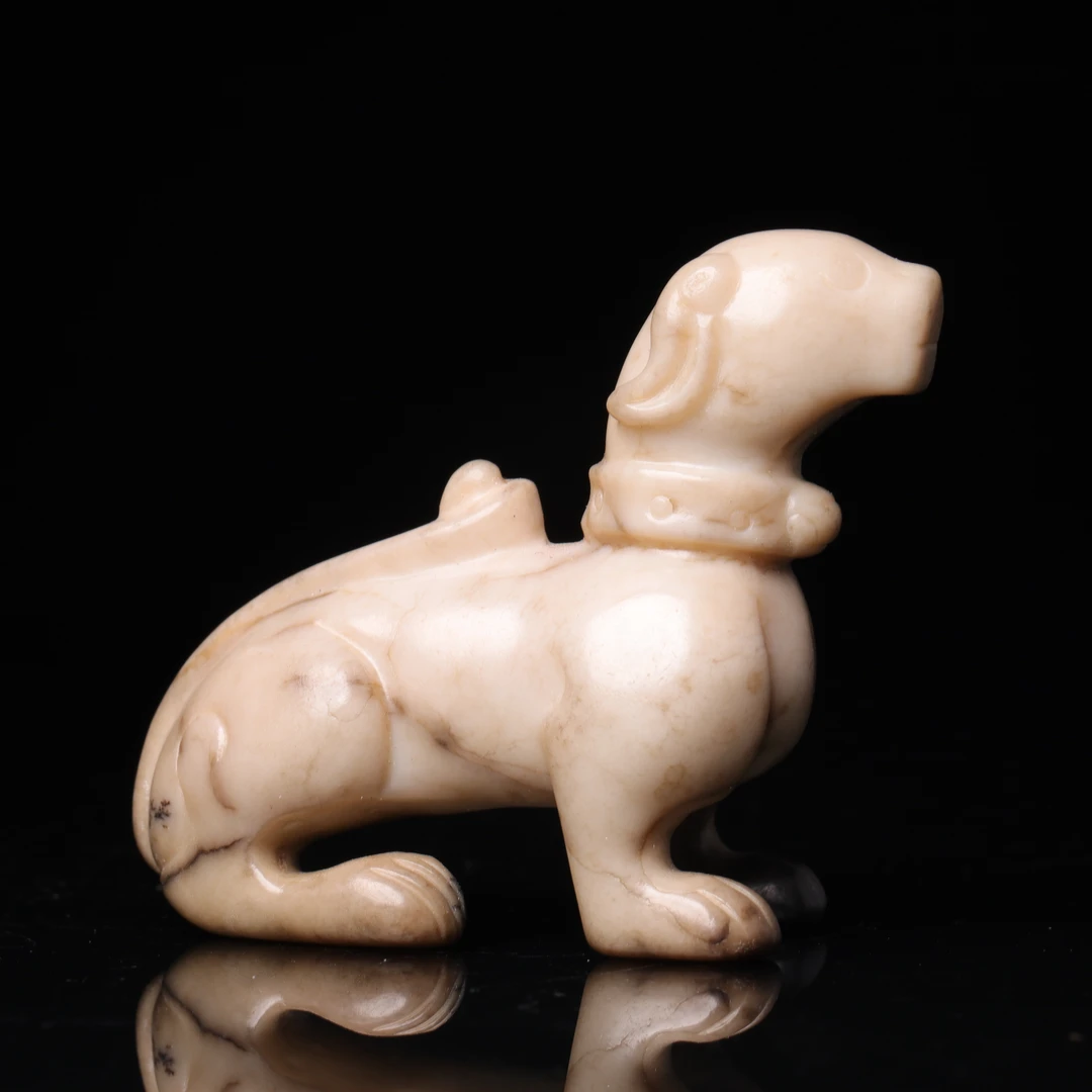 旧藏和田玉玉犬花件-NX