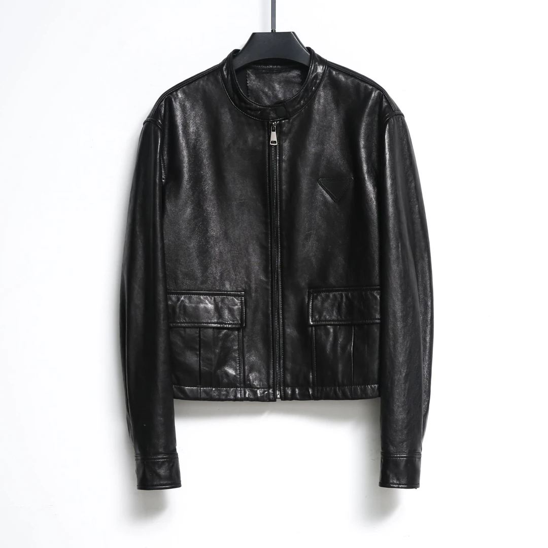 2502皮夹克春秋新款真皮油蜡网红立领短款上衣百搭休闲宽松款皮衣