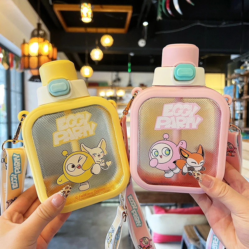 可爱卡通吸管杯女生小学生幼儿园大容量防摔便携方形喝水杯子男孩