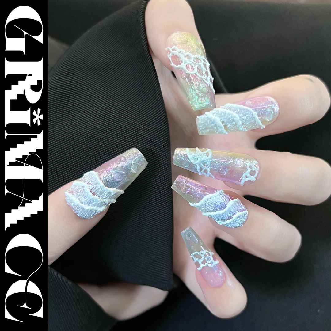 【泡沫之夏】怪相录纯手工穿戴美甲五彩缤纷的夏天阳光沙滩海浪立体