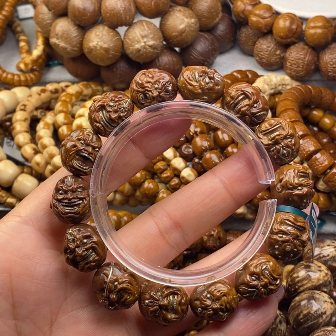 手串紫金鼠雕刻恶僧镶嵌纯银15+