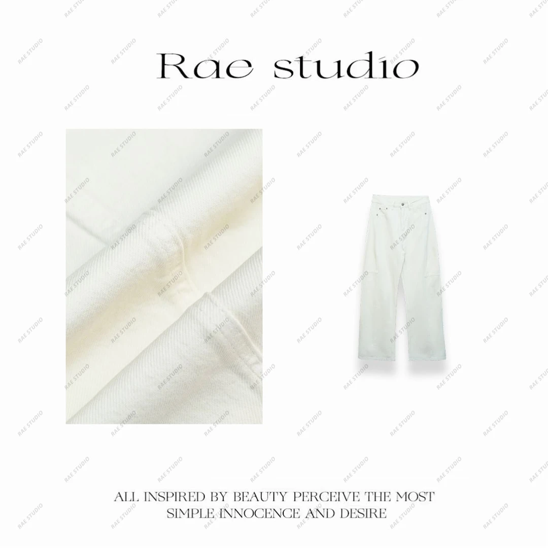 【Rae】时尚慵懒显瘦显高茧型牛仔裤r585