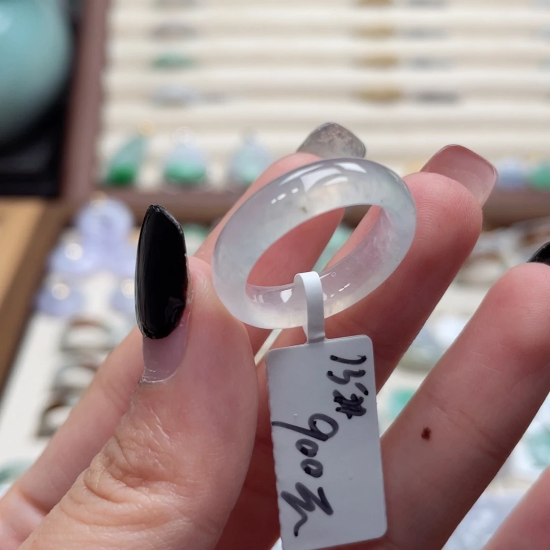 翡翠未镶嵌戒圈a40港圈15高冰高透白冰