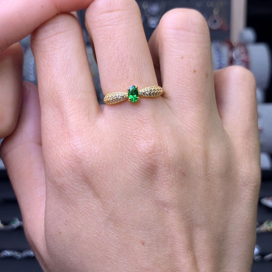 石榴石（沙弗莱）戒指银S925镶嵌