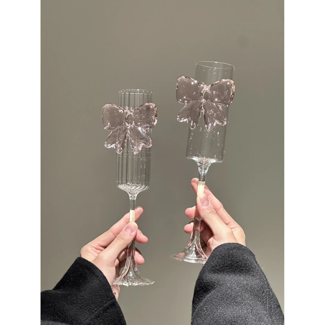 MOMO原创设计师款高脚杯ins高颜值蝴蝶酒杯蝴蝶水杯香槟酒杯鸡尾