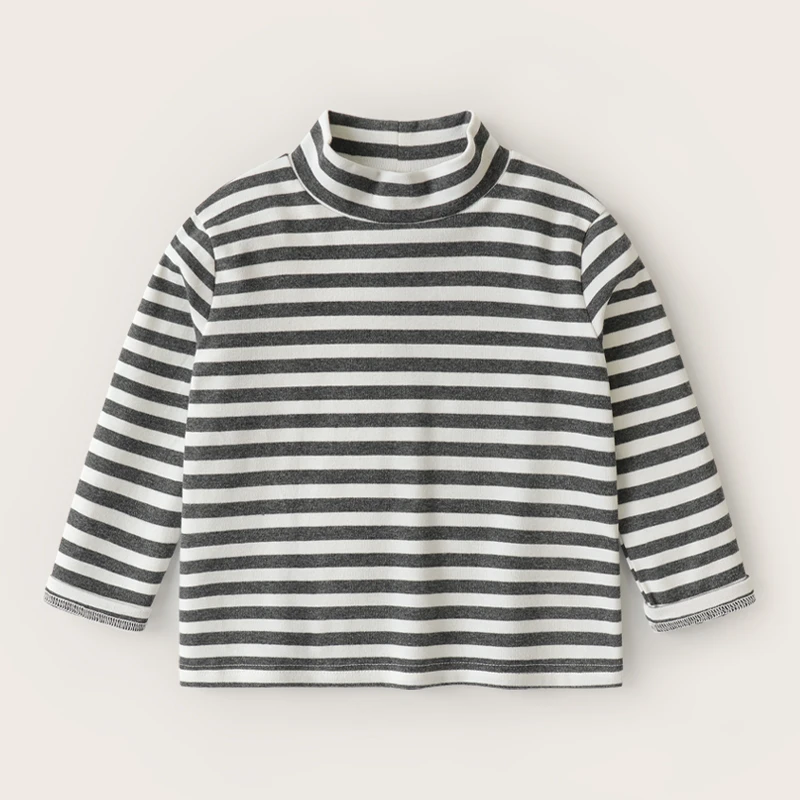 【清仓】右欧男童半高领条纹打底衫秋冬款儿童装宝宝秋衣上衣U15017