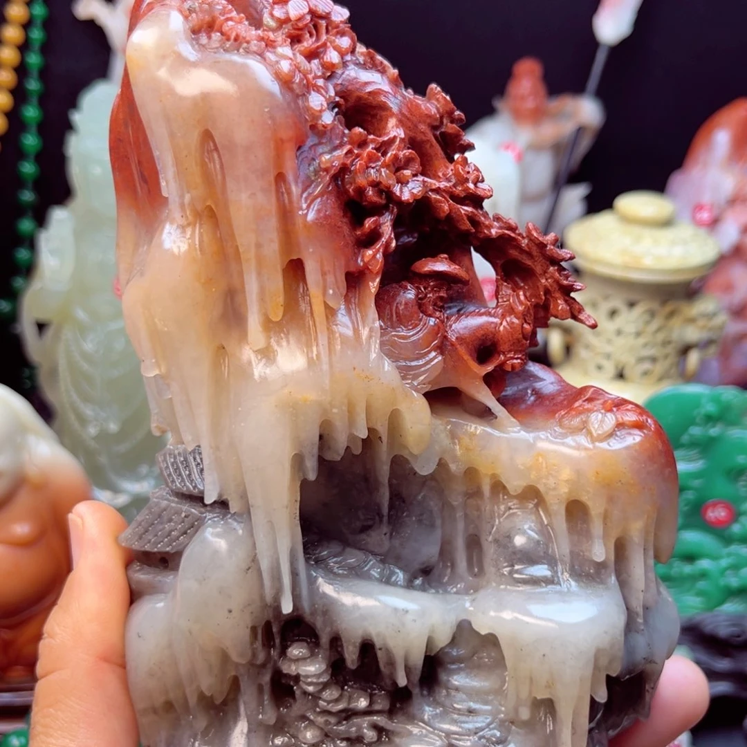 寿山石踏雪寻梅摆件