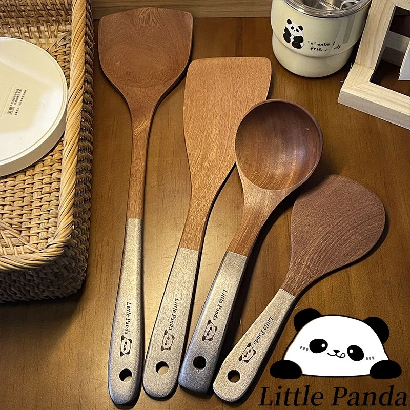 乌檀木勺子不粘材质木制厨具套装食品级家用厨房一体成型炒菜铲子
