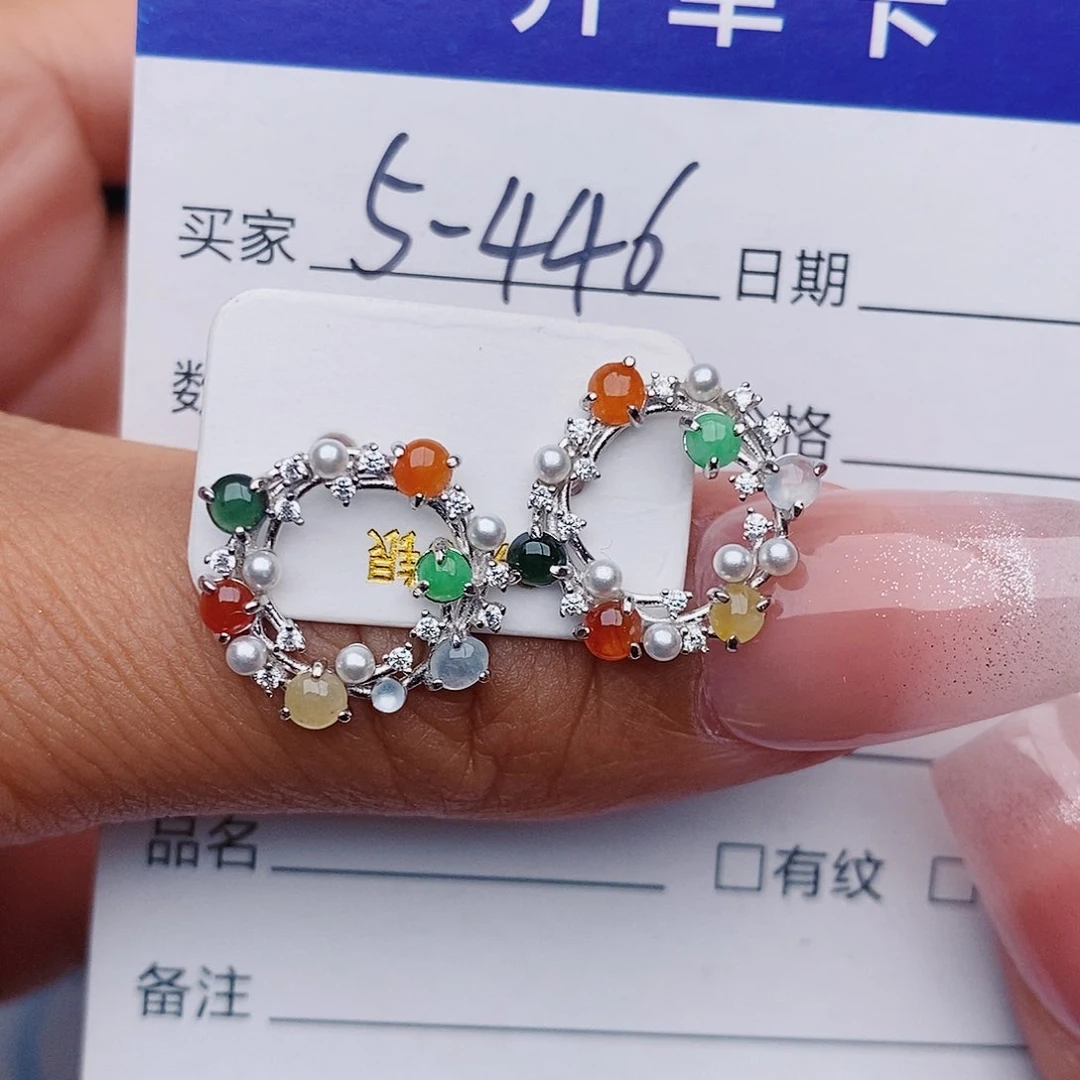 翡翠戒指银S925镶嵌戒指