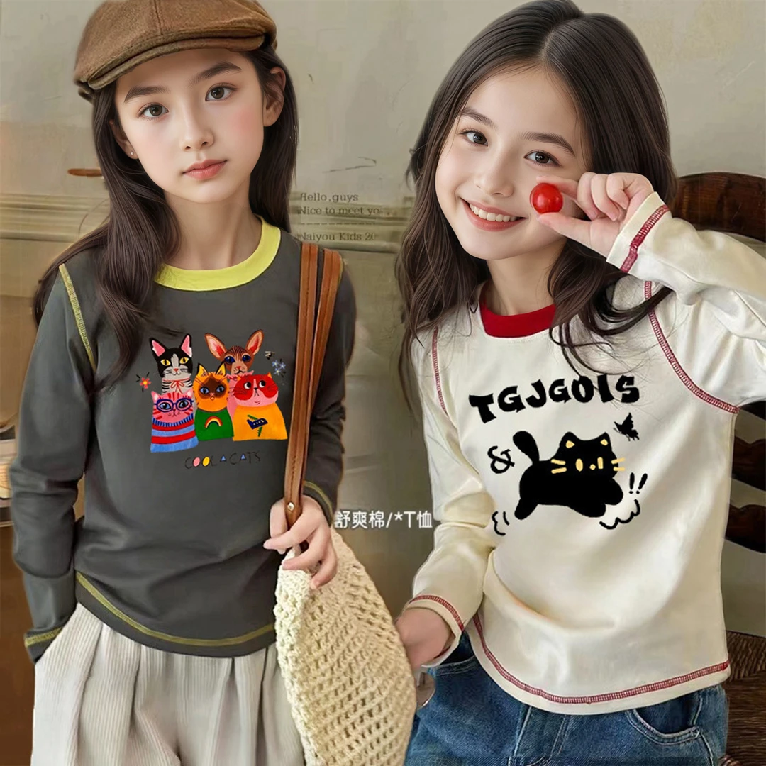 儿童女宝宝上衣童装打底衫T恤春秋纯棉洋气长袖新款儿童打底t恤