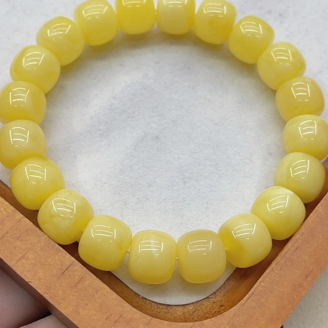 琥珀未镶嵌手串浓蜡精工老型手串20.5g