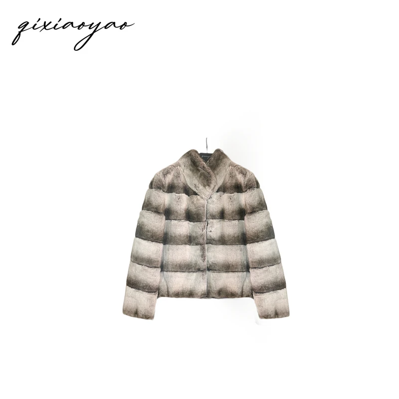 玫瑰专属秋冬新款青紫蓝兔龙猫皮草外套#BHNX24060