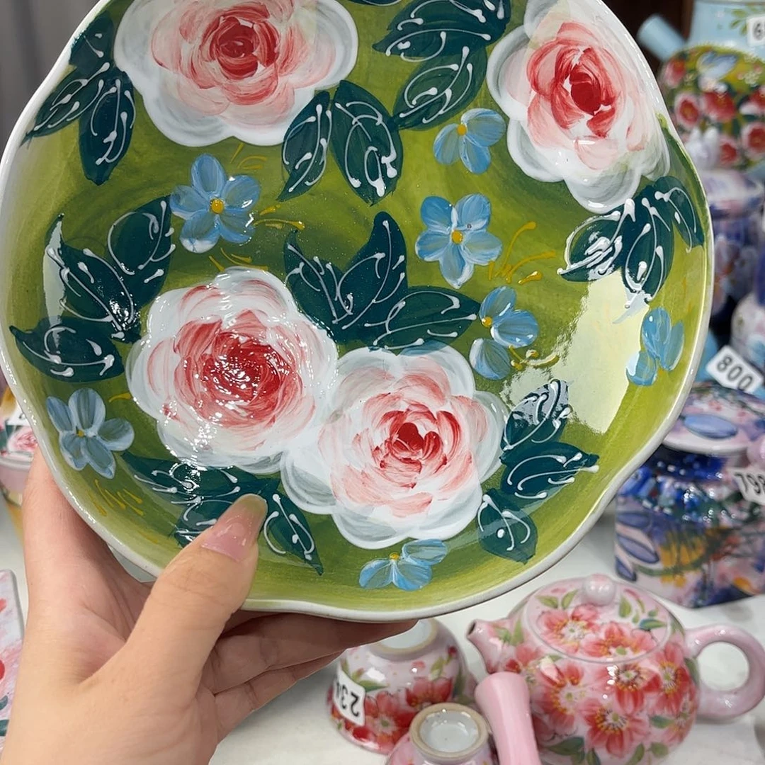 景德镇手绘高温釉下彩陶瓷茶具