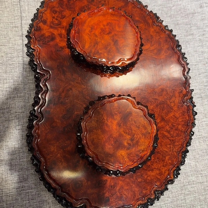 知***音缅甸花梨瘤疤小干泡，30/20/1加小杯垫2个