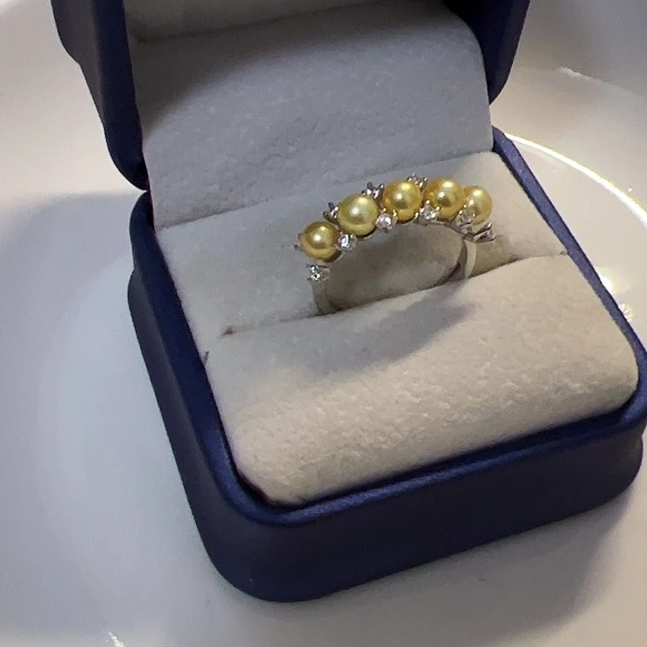 银S925镶嵌戒指淡水珍珠