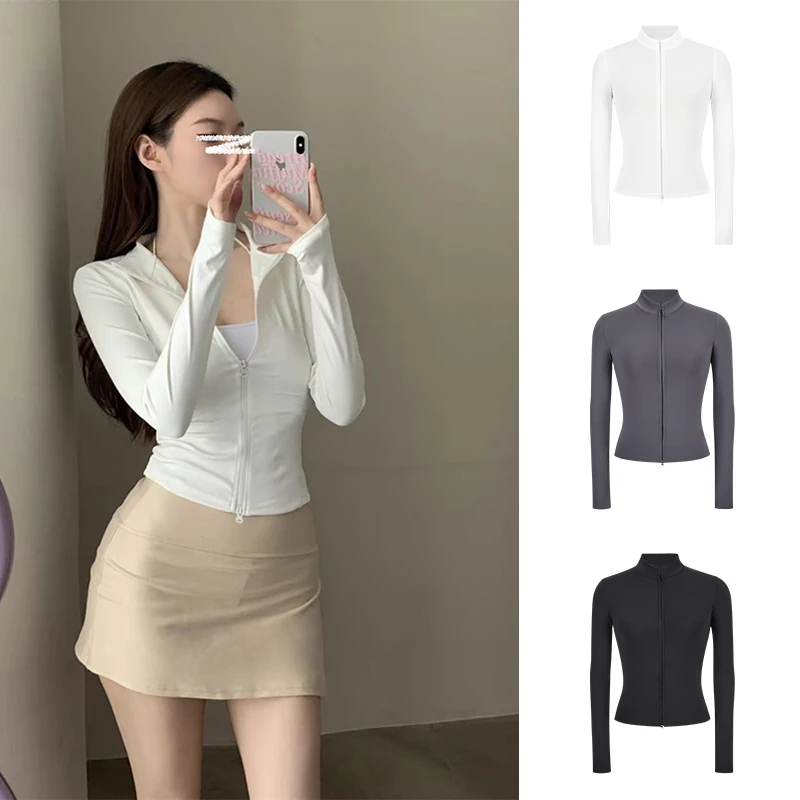 Moses Queen/魔西女王防晒薄款双拉链显瘦短外套百搭上衣气质开衫