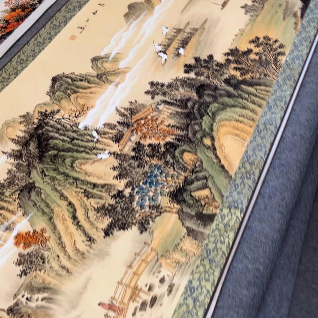 溪山隐逸六尺横幅东方美学装饰画210*70