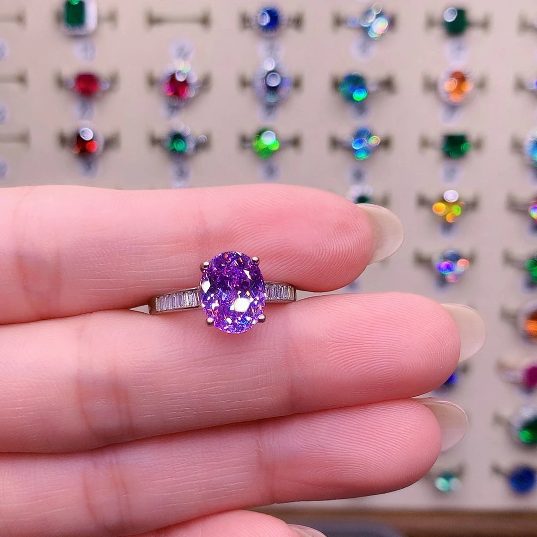 银S925镶嵌碧玺戒指