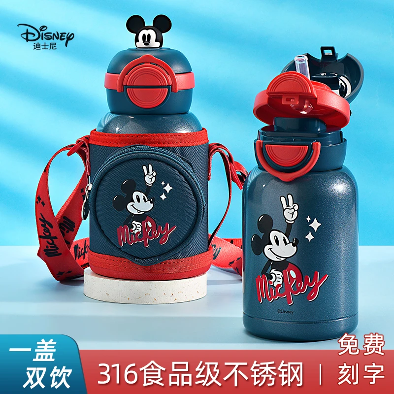 迪士尼儿童保温杯吸管男女童幼儿园316小学生专用大容量防摔水壶