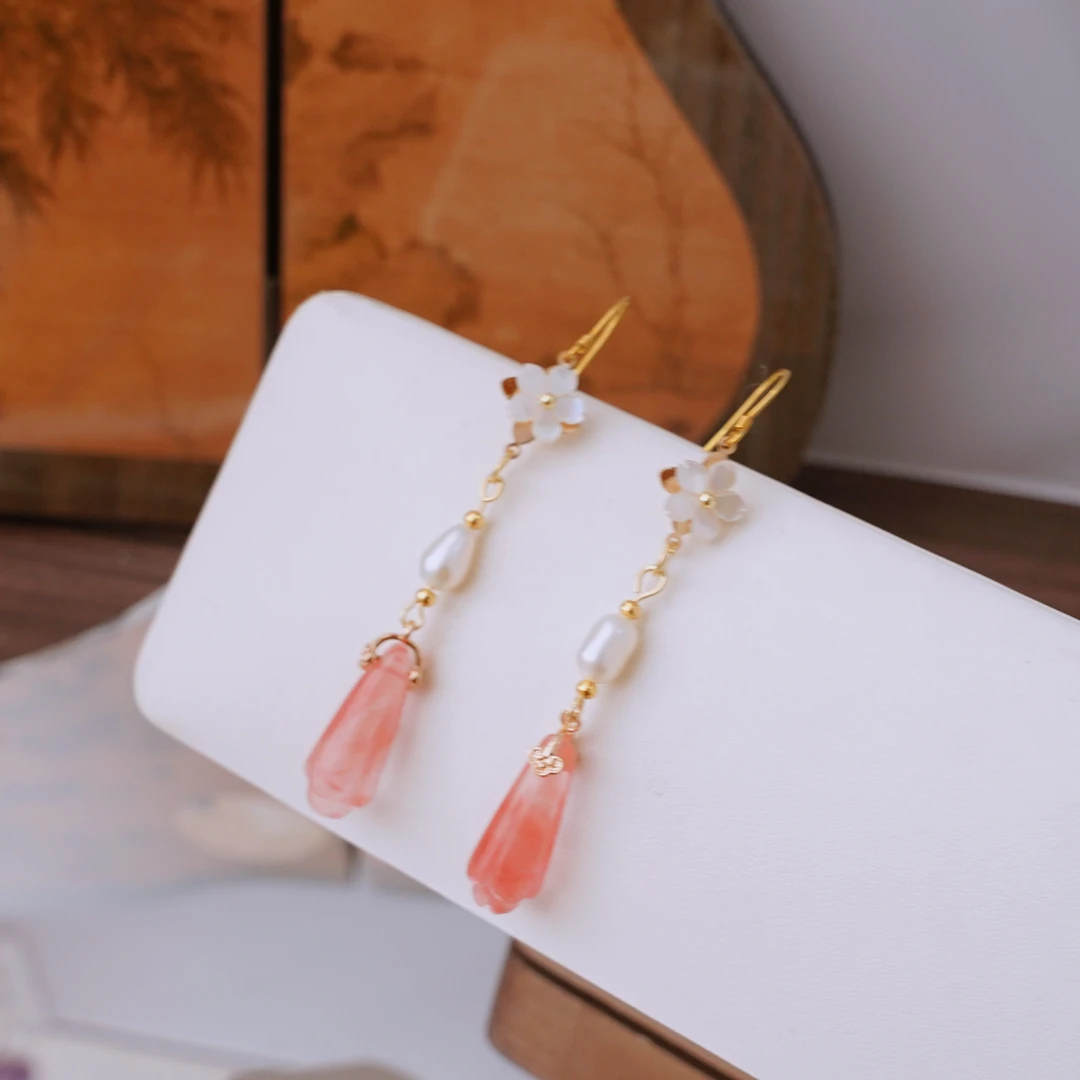 铜合金耳饰 锦簪阁耳饰古风925耳环古风纯铜高保色百搭