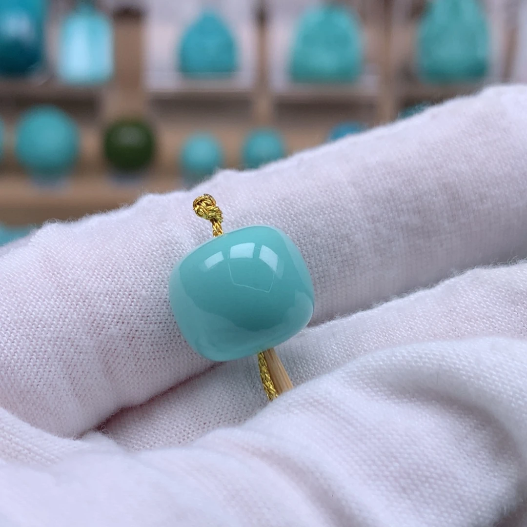 未镶嵌绿松石珠宝奇石13.5mm