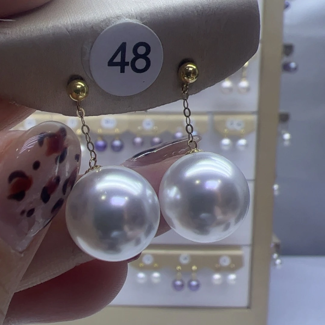 淡水珍珠耳饰18K金镶嵌