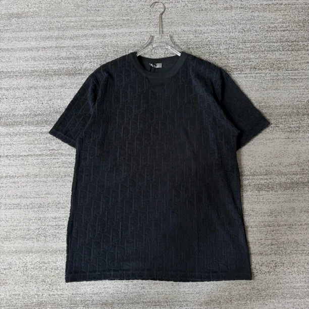 99新 DIOR/迪奥 经典老花满印毛巾圆领短袖/L码/7414